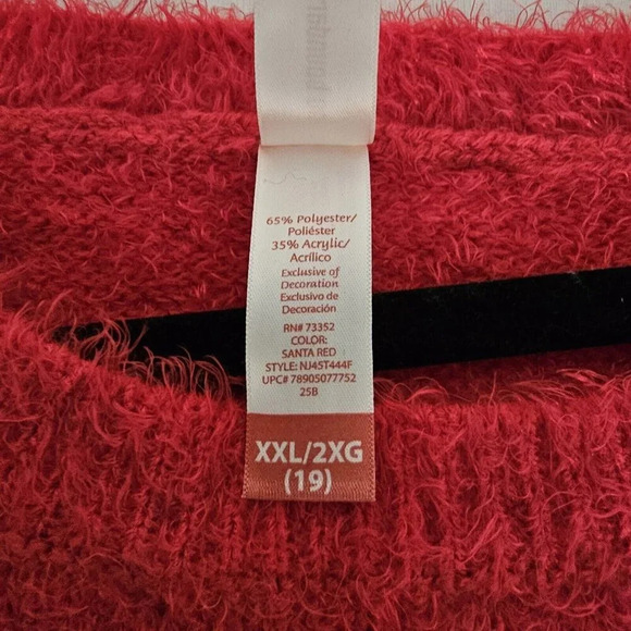 Red Ugly Christmas Sweater Santa Sequins XXL - Picture 6 of 8